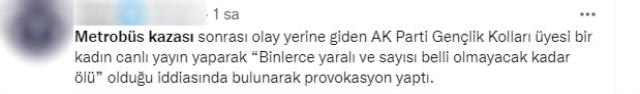 AK Parti Gençlik Kolları'ndan metrobüs kazasına ilişkin tepki çeken video: Binlerce yaralı ve ölüler var,