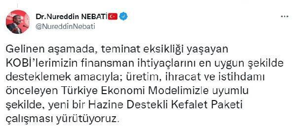 Bakan Nebati müjdeyi verdi! KOBİ'lere yönelik yeni destek paketi geliyor