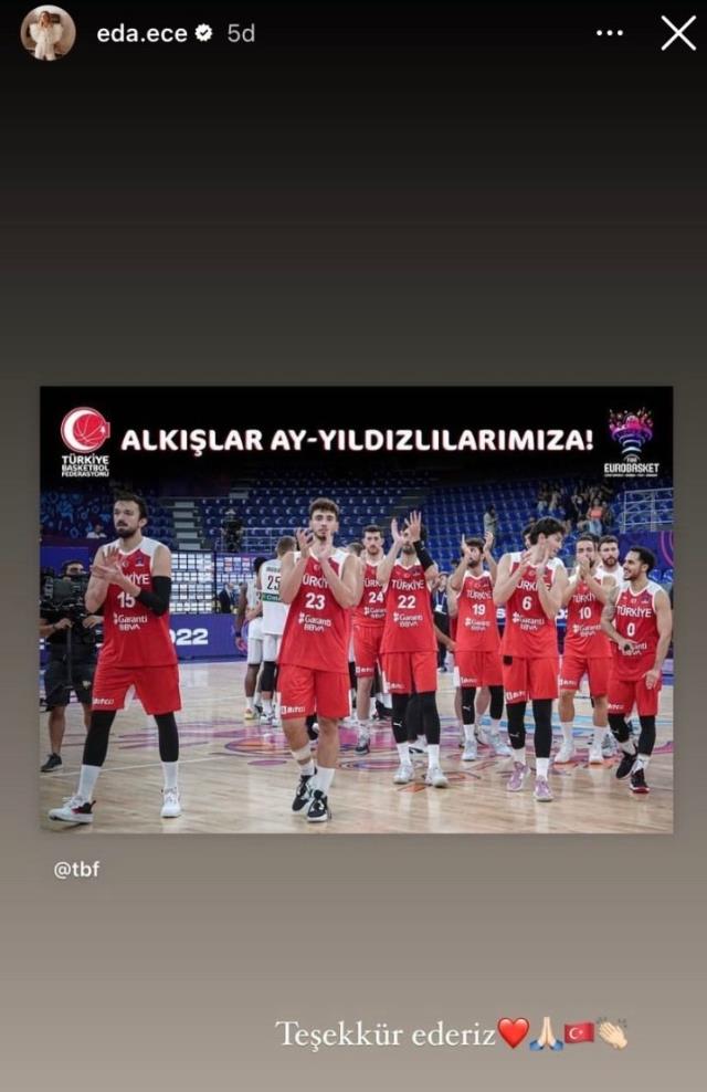 Cedi Osman'ın eşi Ebru Şahin'den Eda Ece'nin sevgilisi milli basketbolcuya olay sözler