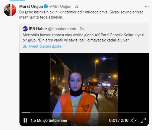 Metrobüs kazasıyla ilgili sözleri tepki çeken gençlik kolları üyesi için AK Parti'den açıklama geldi: Sehven hatalı cümle kullanılmıştır