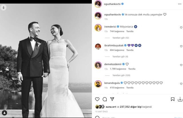 Demet Özdemir ve Oğuzhan Koç çiftinden ilk paylaşım: Ve sonsuza dek mutlu yaşamışlar