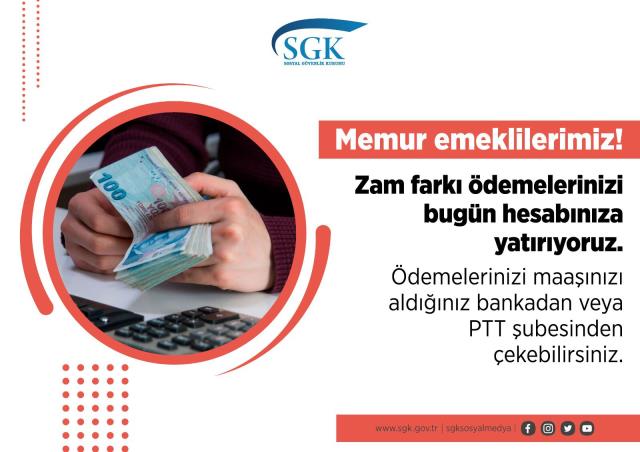 Milyonların beklediği gün geldi! Memur emeklisinin zam farkı hesaplara yatmaya başladı
