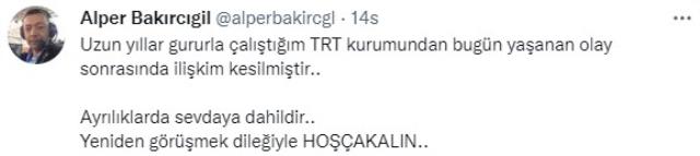 FETÖ firarisi Hakan Şükür'ü anan TRT spikerinin işine son verildiği iddia edilmişti! Hesap sahte çıktı