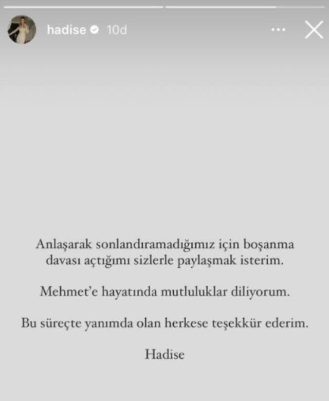 Hadise ile boşanma kararı alan Mehmet Dinçerler'den ilk açıklama geldi