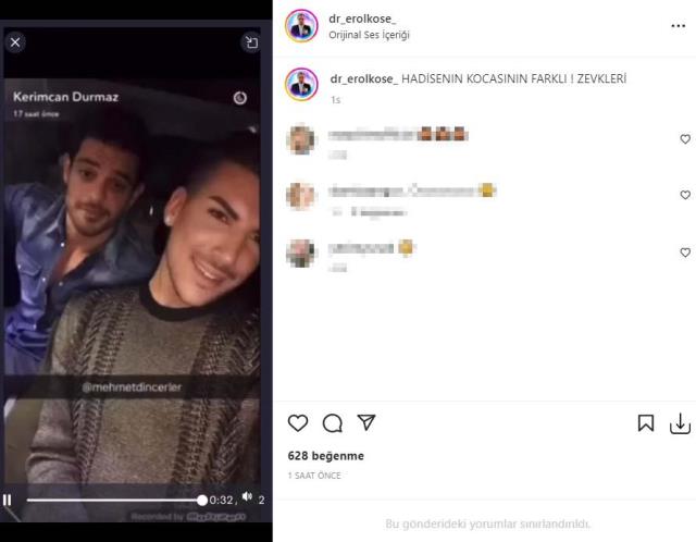 Hadise ile boşanma kararı alan Mehmet Dinçerler'in Kerimcan Durmaz'la arabada sohbet ettiği videosu ortaya çıktı