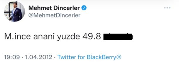 Mehmet Dinçerler'in eski tweet'leri ortalığı karıştırdı! Tepkilerin ardında sosyal medya hesabını kapattı Mehmet Dinçerler'in eski tweet'leri ortalığı karıştırdı! Tepkilerin ardında sosyal medya hesabını kapattı