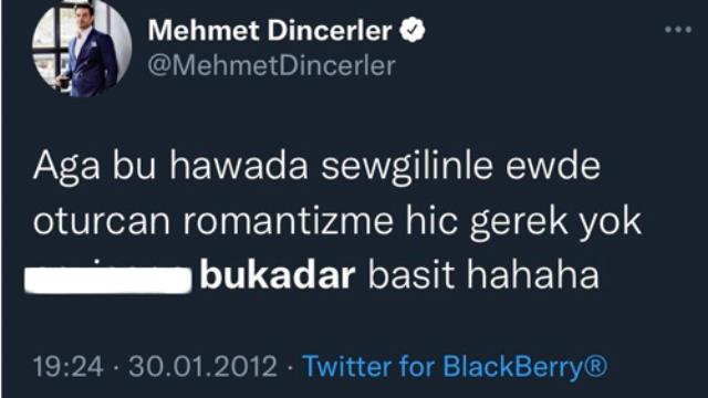 Mehmet Dinçerler'in eski tweet'leri ortalığı karıştırdı! Tepkilerin ardında sosyal medya hesabını kapattı Mehmet Dinçerler'in eski tweet'leri ortalığı karıştırdı! Tepkilerin ardında sosyal medya hesabını kapattı
