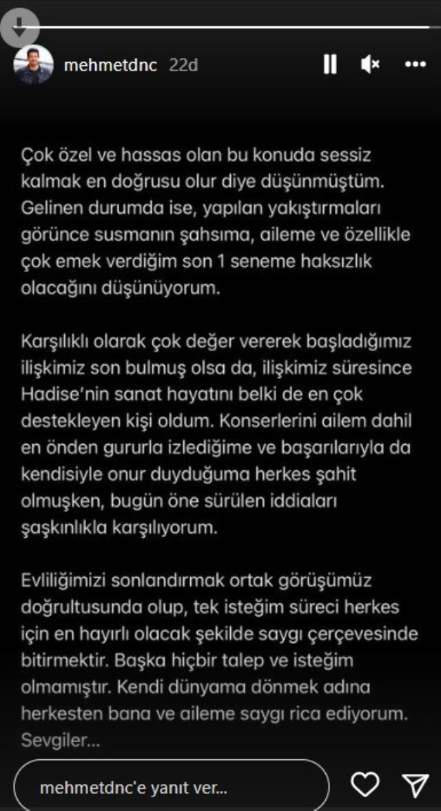 Hadise ve Mehmet Dinçerler cephesinden yeni hamle! Tüm sosyal medya hesaplarını kapattı