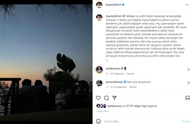 Kaan Yıldırım, Pınar Deniz'le ayrıldığı iddiasını yalanladı: Küçük dünyamızda mutluyuz