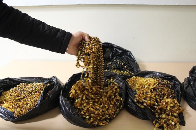 Kapıkule'de piyasa değeri 1 milyon lira olan trüf mantarı ve kehribar ele geçirildi