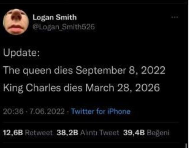 Kraliçe Elizabeth'in ölüm tarihini bilen gizemli Twitter kullanıcısı, Kral Charles için de tarih verdi