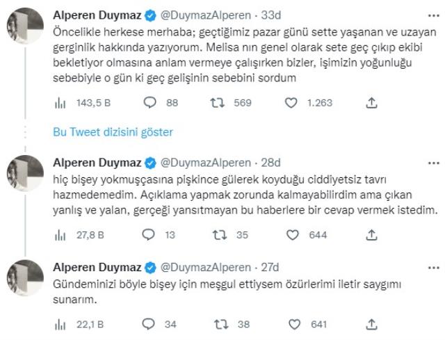 Melisa Aslı Pamuk ile sette tartışan Alperen Duymaz sessizliğini bozdu: Küfrederek seti terk etti