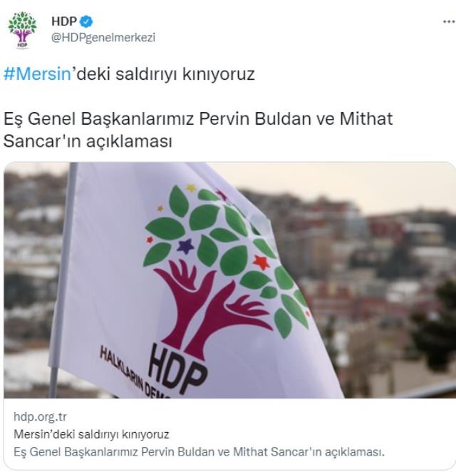 Mersin'de polisevine düzenlenen terör saldırısına HDP'den kınama