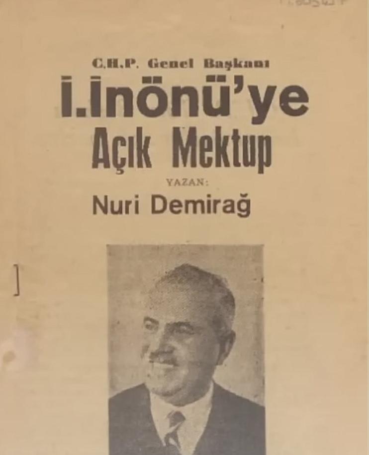 Nuri Demirağ, İsmet İnönü'ye yazdığı mektupları kitaplaştırdı.