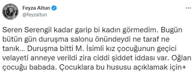 Seren Serengil'in 'Reha Muhtar kaçırılan oğlunu alıyor' paylaşımı Deniz Uğur'un avukatını sinirlendirdi