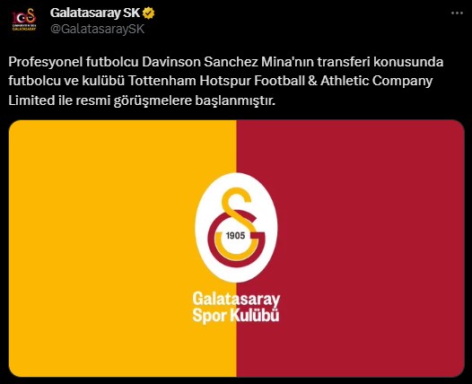 Son Dakika: Galatasaray, Davinson Sanchez ve kulübü Tottenham ile transfer görüşmelerine başlandığını KAP'a bildirdi