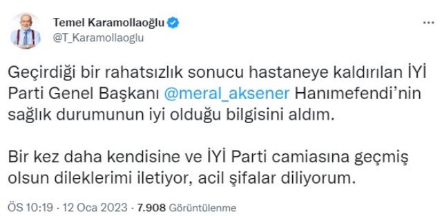Son Dakika: İYİ Parti lideri Meral Akşener, kalp rahatsızlığı nedeniyle hastaneye kaldırıldı