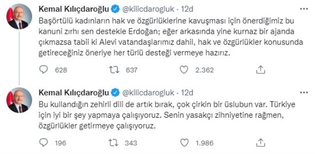 Son Dakika! Kılıçdaroğlu'ndan Erdoğan'ın 'Başörtüsünü Anayasa ile çözelim' teklifine şartlı yanıt: Arkasından bir şey çıkmazsa destek vermeye hazırız