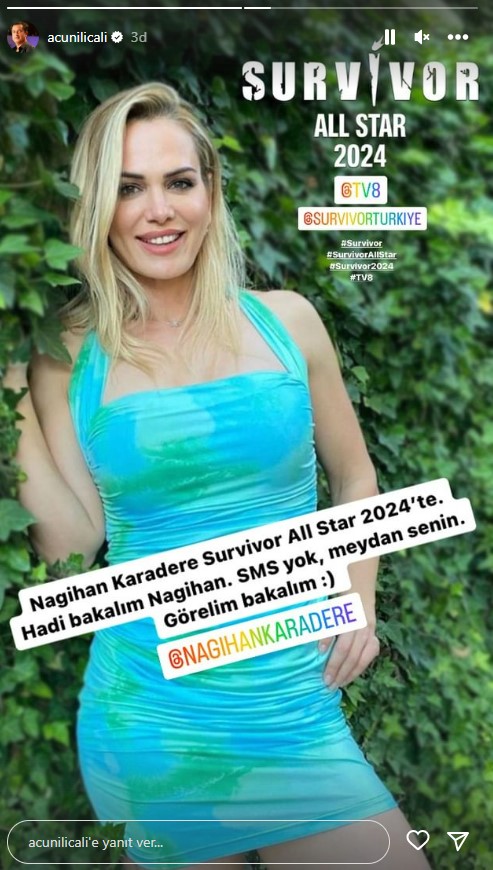 Survivor All Star 2024'ün 2. yarışmacısı Nagihan Karadere oldu