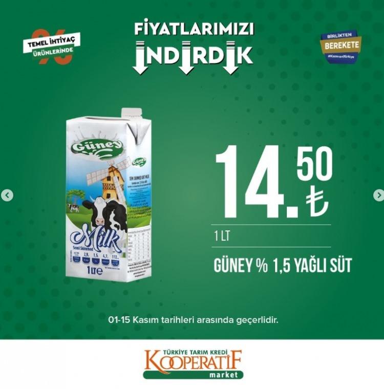 <p>GÜNEY YAĞLI SÜT: 14,50 TL</p>
