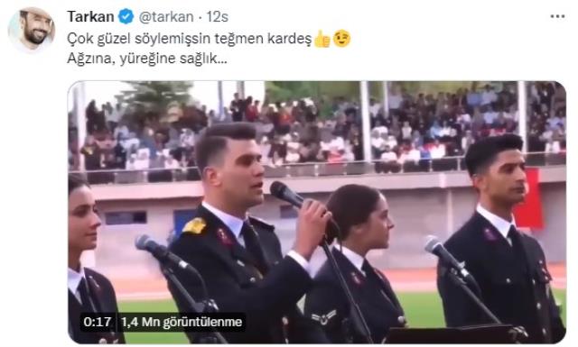 Tarkan'dan şarkısını okuyan teğmene yorum: Çok güzel söylemişsin