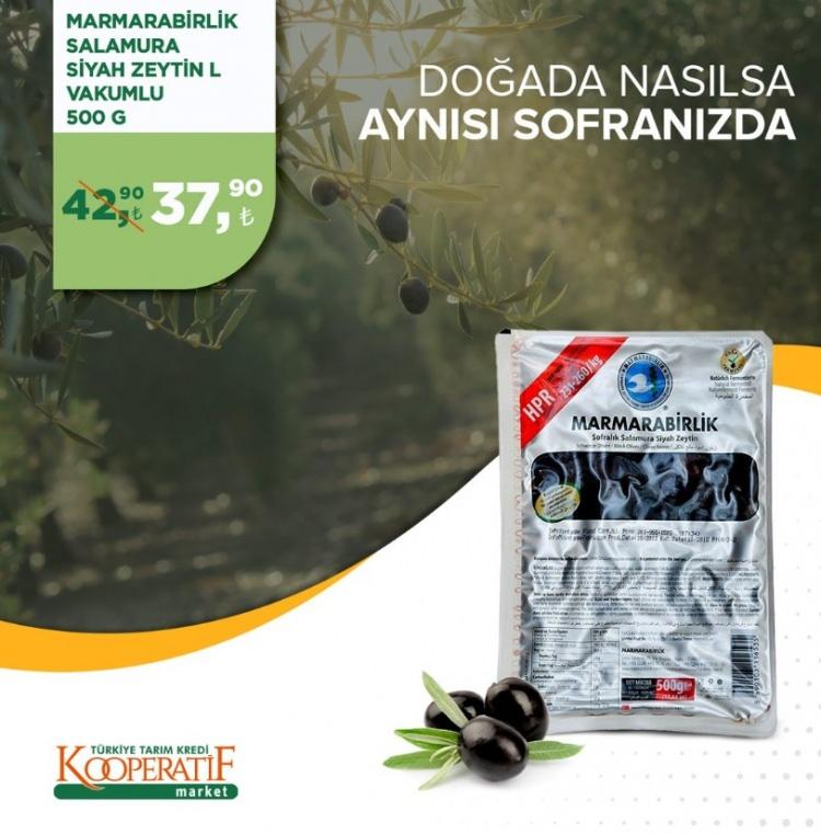 <p>Marmarabirilik salamura siyah zeytin L vakumlu 500 gr: 37,90 TL</p>
