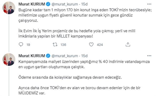 Son Dakika! TOKİ'den konut alıp borcunu kapatmak isteyenlere indirim kampanyası! Detayları yarın Erdoğan açıklayacak Son Dakika! TOKİ'den konut alıp borcunu kapatmak isteyenlere indirim kampanyası! Detayları yarın Erdoğan açıklayacak