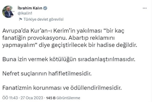 Dışişleri'nden Danimarka'ya tepki
