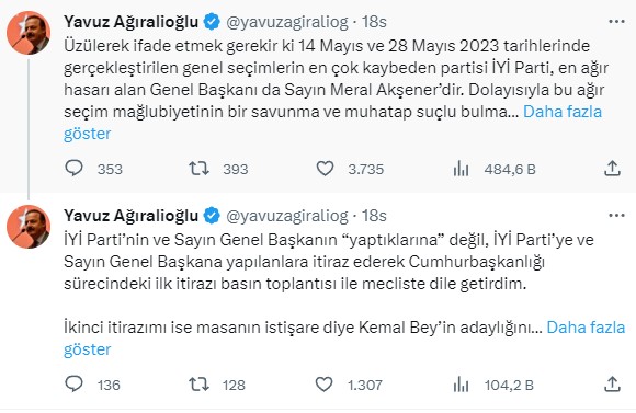 Yavuz Ağıralioğlu'ndan Akşener'in iddiasına yalanlama: Hanımefendi yorgun olduğu için hatırlamıyor olabilir
