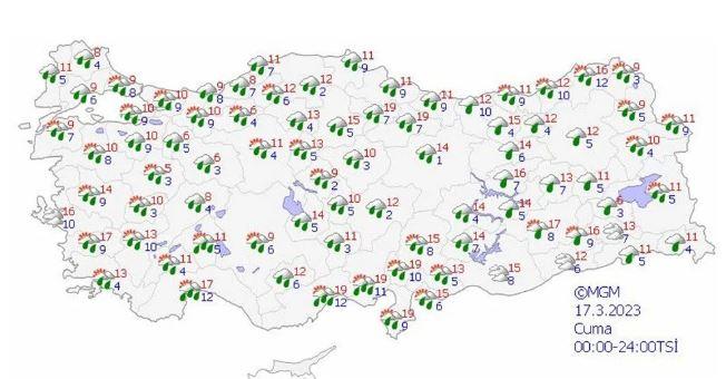 17 Mart Cuma hava durumu