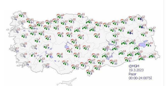 18 Mart Cumartesi hava durumu