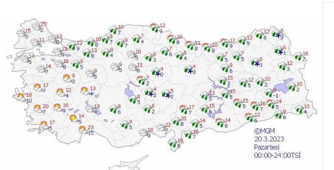19 Mart Pazar hava durumu