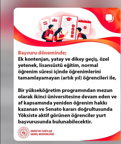 Ek kontenjanla yerleşen öğrenciler dikkat: Yurt başvuruları başladı!