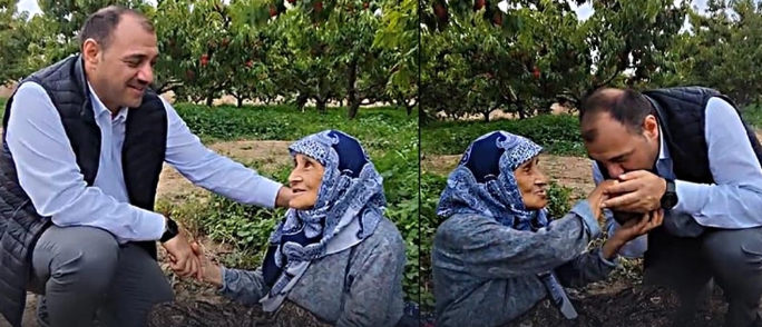 Vali Kaldırım'ın yaşlı kadınla sohbeti yüzleri gülümsetti
