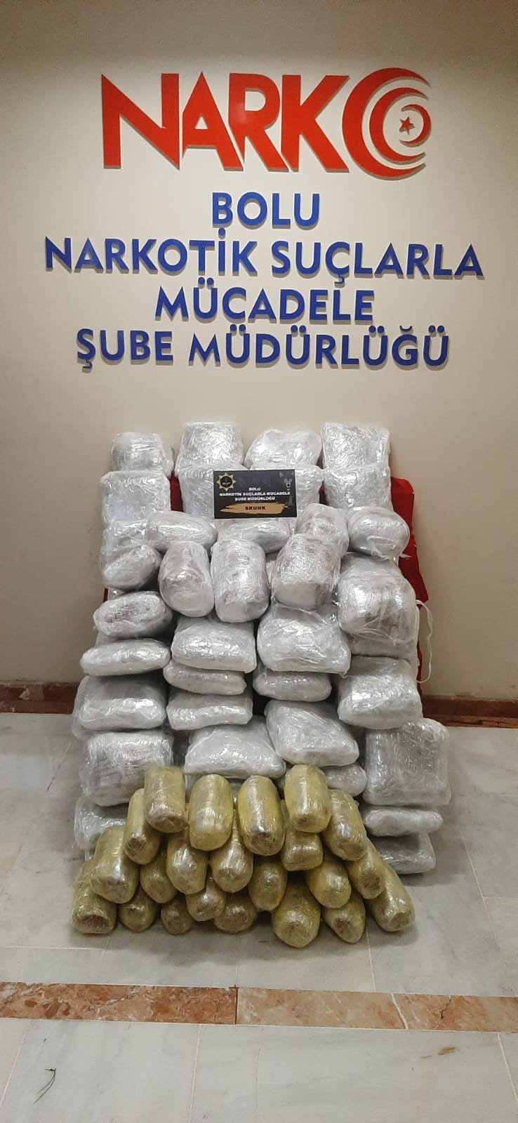 Bolu’da uyuşturucu operasyonu: 57 kilogram skunk ele geçirildi