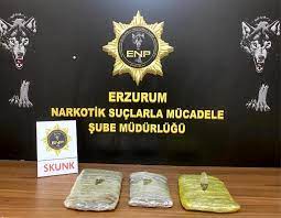 Erzurum'da 2 Kilogram 200 Gram Uyuşturucu Ele Geçirildi