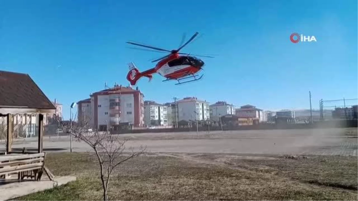 Ambulans helikopter, ampute hasta için havalandı