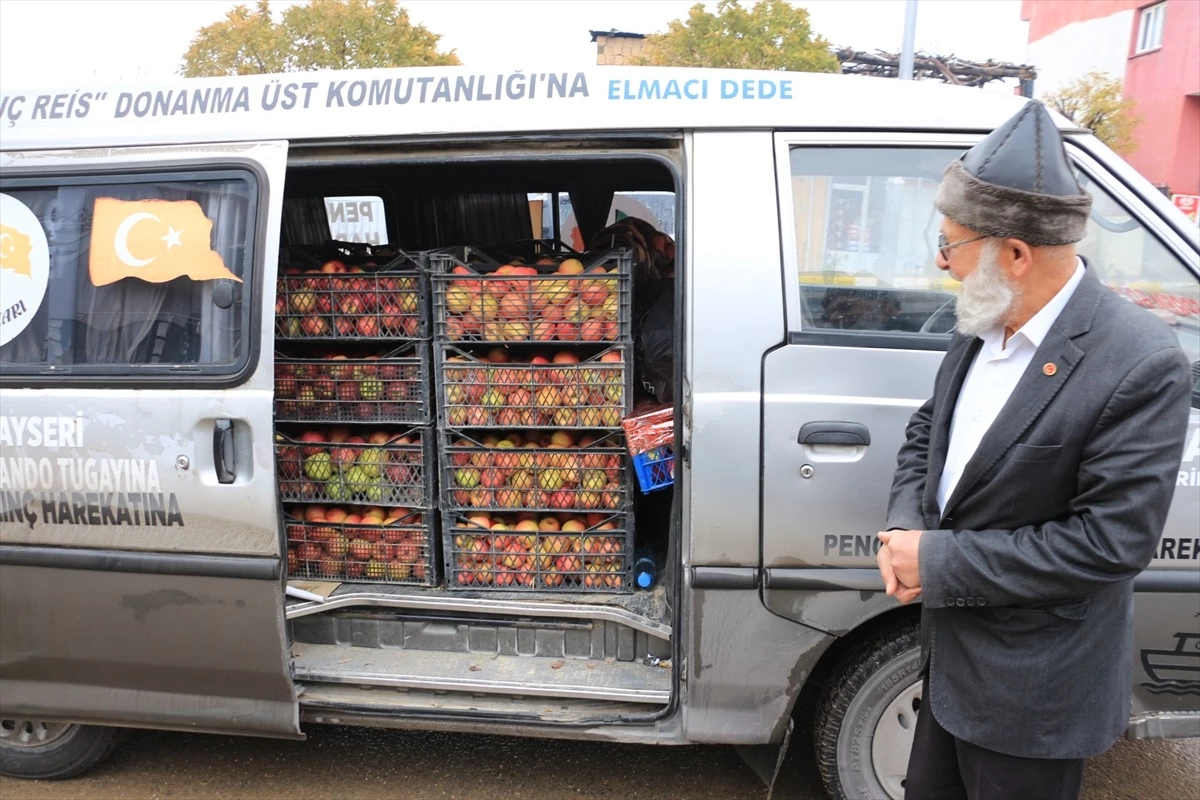 74 yaşındaki adam, Şırnak'taki askerlere 1 ton elma götürdü
