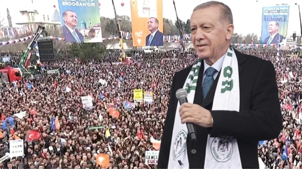 Cumhurbaşkanı Erdoğan'dan Konya'da gövde gösterisi! Seçim mitingine 110 bin kişi katıldı