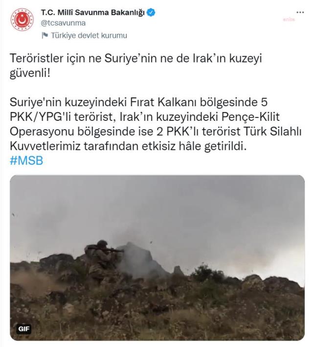 Mehmetçik PKK'ya göz açtırmıyor! Sınır ötesinde 7 terörist etkisiz hale getirildi