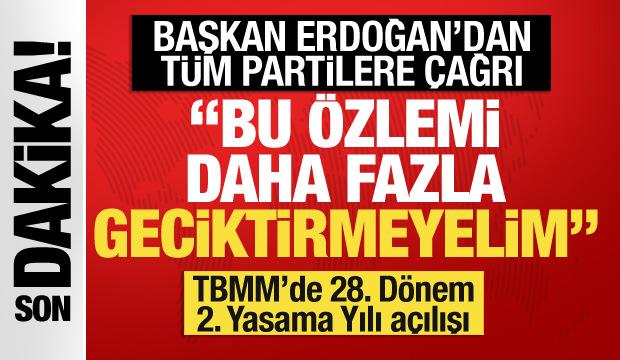 Başkan Erdoğan'dan TBMM'de önemli açıklamalar