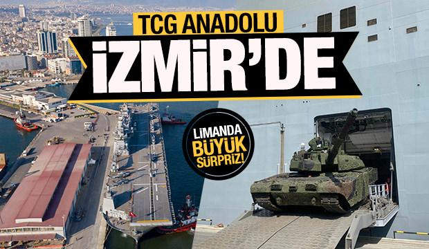Çanakkale Boğazı'nı geçen TCG Anadolu, İzmir'de!