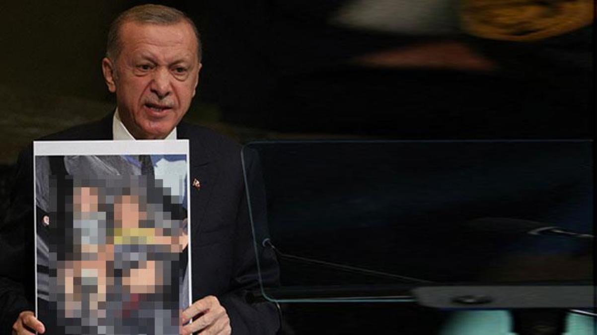 Cumhurbaşkanı Erdoğan'ın BM kürsüsünden gösterdiği fotoğraf en çok Yunan tarafını rahatsız etti