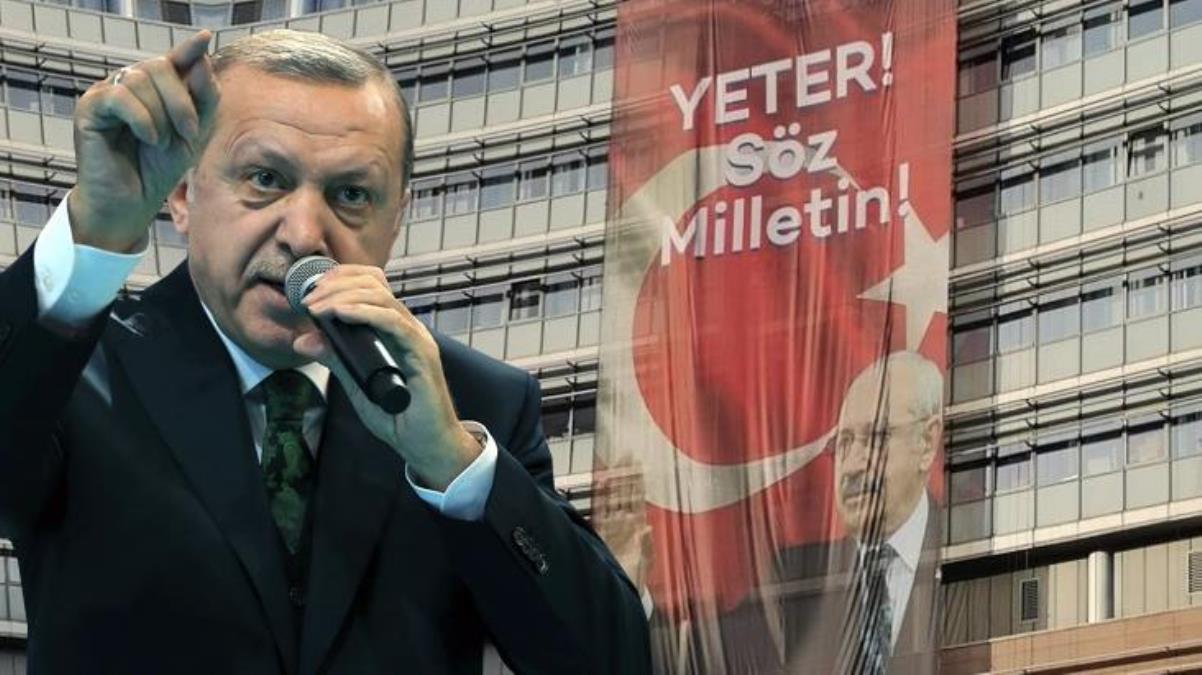 Erdoğan, CHP Genel Merkezi'ne 'Yeter söz milletindir' pankartı asılmasına tepki gösterdi