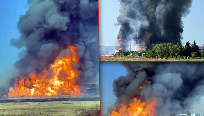 Gökyüzü siyaha boyandı! İzmir'de fabrika yangını: Patlamalar korkuttu