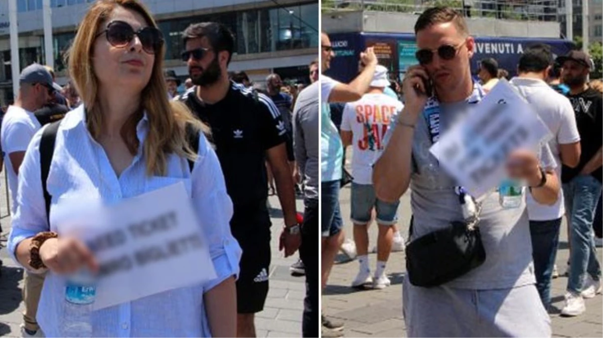 İngiliz ve İtalyan taraftarlar, Taksim'de bilet peşinde! Herkesin gözü tuttukları kağıttaki yazıya takıldı