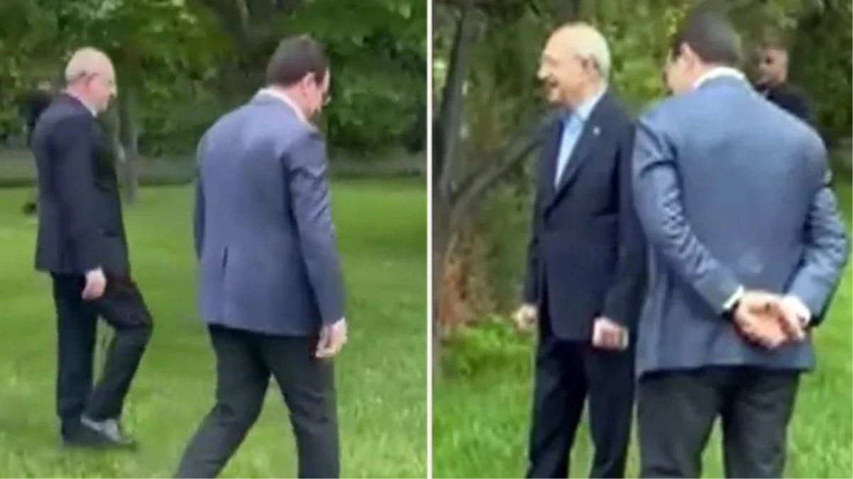 Kılıçdaroğlu ve İmamoğlu'nun bahçede gezintisi görüntülendi