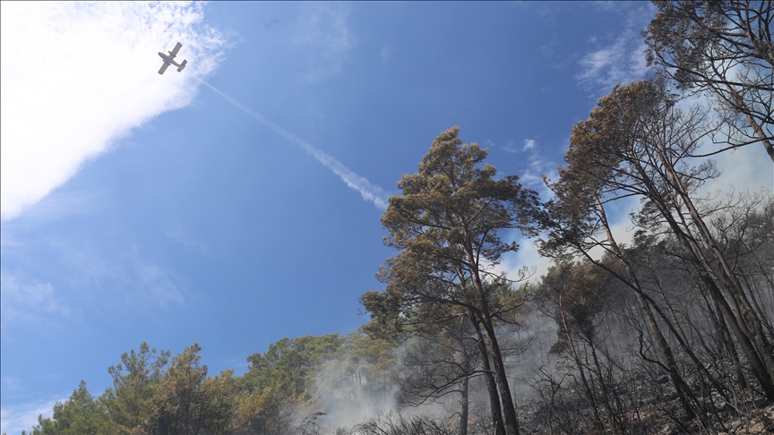 Marmaris'teki orman yangınına müdahale devam ediyor