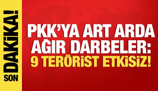 PKK'ya ağır darbe: 9 terörist etkisiz!