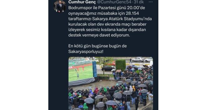 Sakaryaspor Kulüp Başkanı Genç'ten taraftara davet